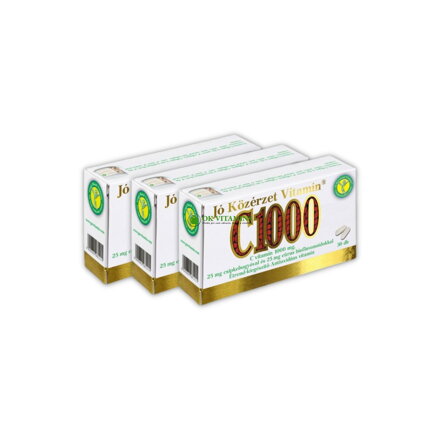 3x Vitamín C 1000 mg 30 tabliet + šípky + bioflavonoidy